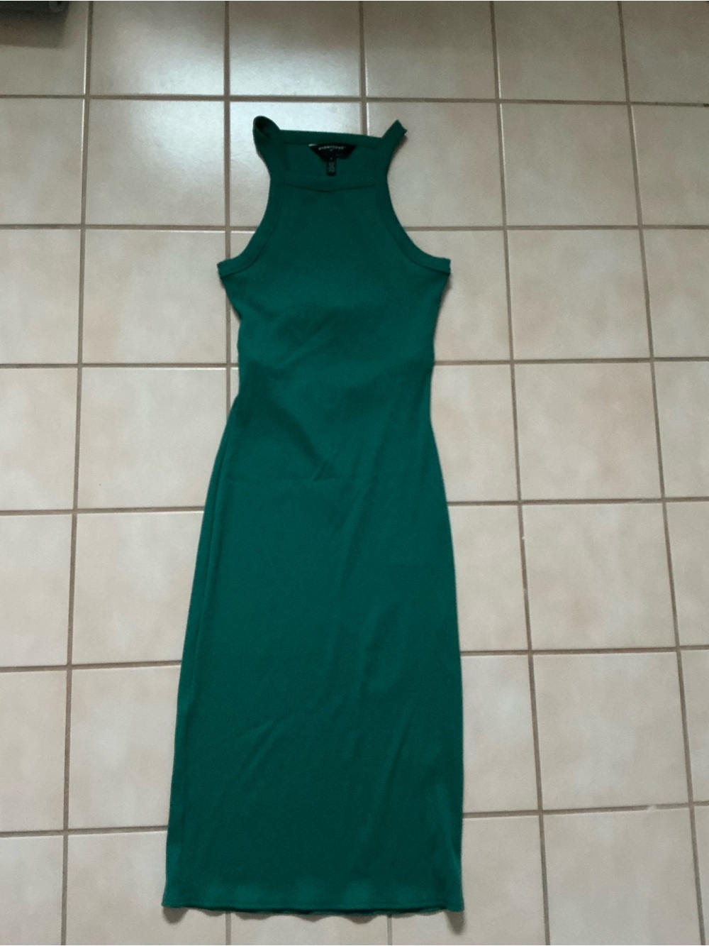 White House Black Market FORME Ribbed Cutout Midi Dress Sz Small Teal Green